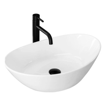 REA-U6801 - Lavatório de bancada KATE 33,5x55,5 cm cerâmica/branco brilhante