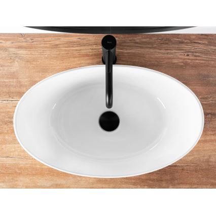 REA-U6801 - Lavatório de bancada KATE 33,5x55,5 cm cerâmica/branco brilhante