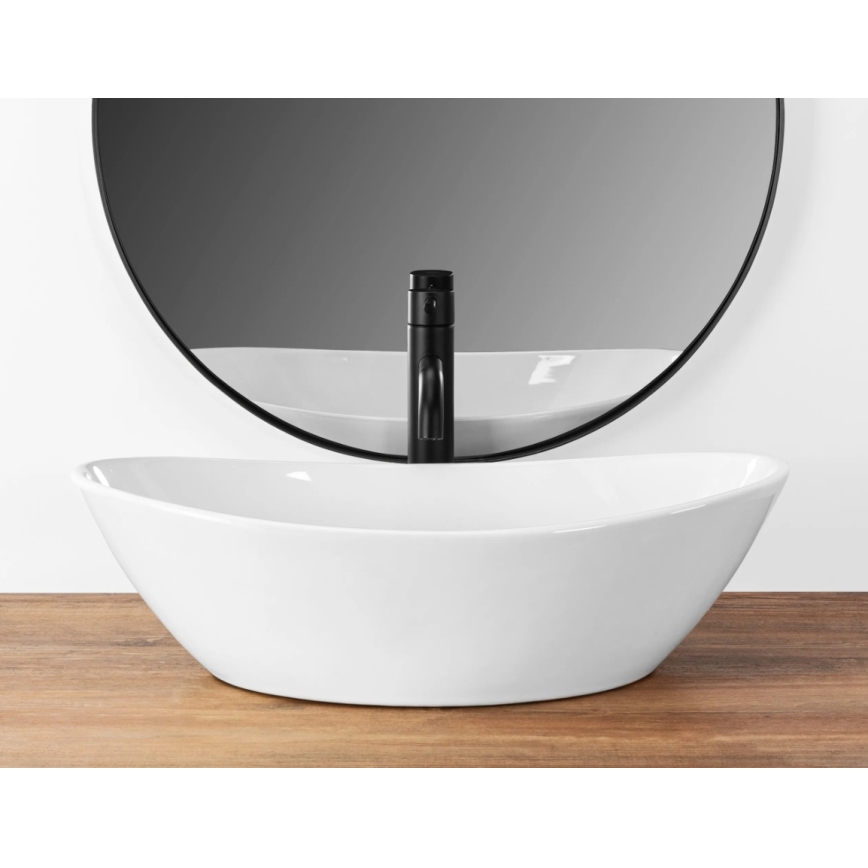 REA-U6801 - Lavatório de bancada KATE 33,5x55,5 cm cerâmica/branco brilhante