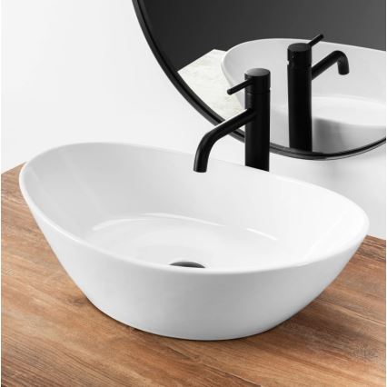 REA-U6801 - Lavatório de bancada KATE 33,5x55,5 cm cerâmica/branco brilhante