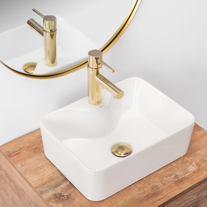 REA-U8196 - Lavatório de bancada KELLY MINI 31x41 cm cerâmica/branco brilhante