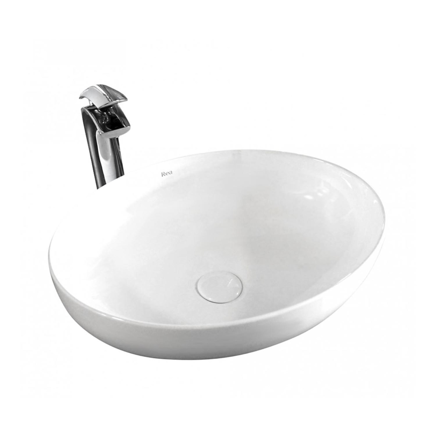 REA-U8198 - Lavatório para bancada CAROLA SLIM 39x51,5 cm cerâmica/branco brilhante