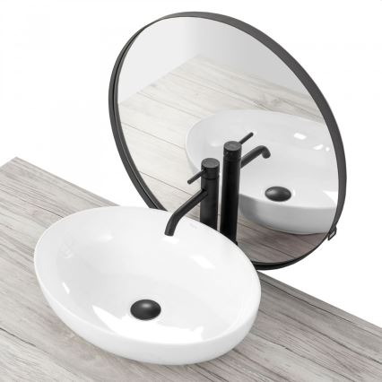 REA-U8198 - Lavatório para bancada CAROLA SLIM 39x51,5 cm cerâmica/branco brilhante