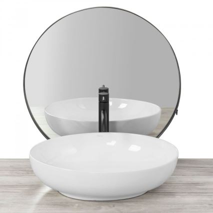REA-U8198 - Lavatório para bancada CAROLA SLIM 39x51,5 cm cerâmica/branco brilhante