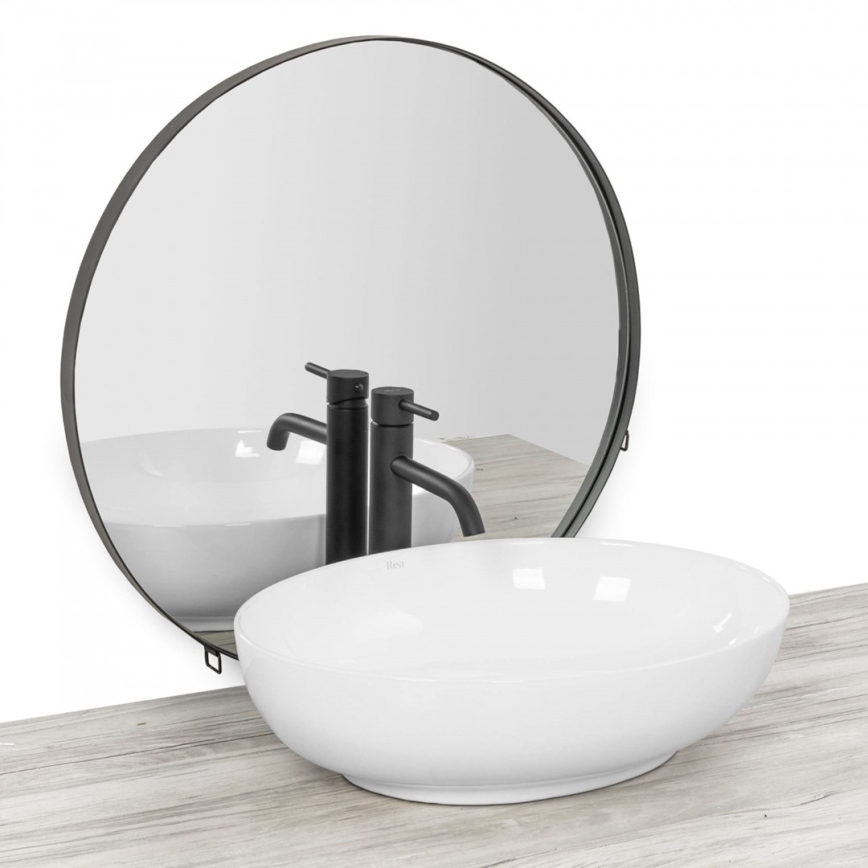REA-U8198 - Lavatório para bancada CAROLA SLIM 39x51,5 cm cerâmica/branco brilhante