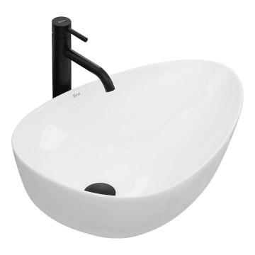 REA-U8536 - Lavatório sobre bancada GRETA 39x56 cm cerâmica/branco brilhante