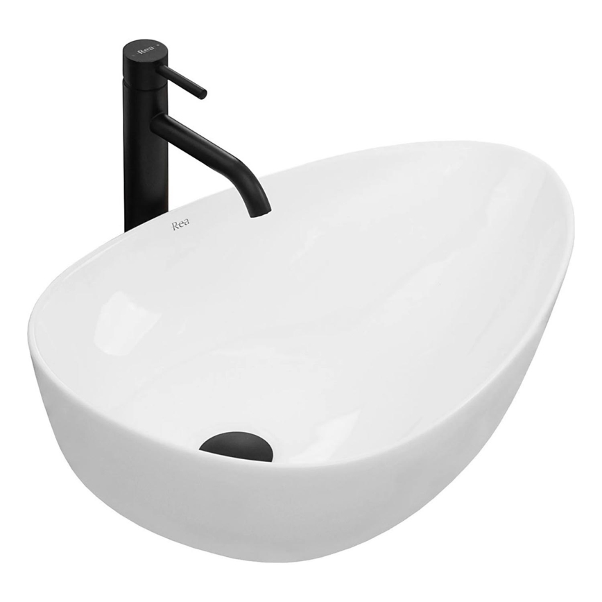 REA-U8536 - Lavatório sobre bancada GRETA 39x56 cm cerâmica/branco brilhante