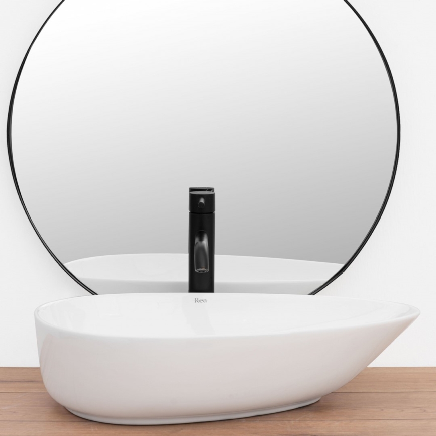 REA-U8536 - Lavatório sobre bancada GRETA 39x56 cm cerâmica/branco brilhante