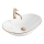REA-U8570 - Lavatório para bancada ROYAL 36x62 cm cerâmica/branco brilhante/dourado
