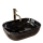 REA-U8907 - Lavatório de sobrepor BELINDA 33,5x46,5 cm cerâmica/preto/decoração em mármore