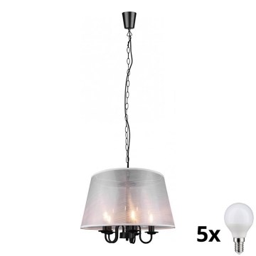 Reality - Candeeiro LED suspenso CIMA 5xE14/40W/230V cinzento