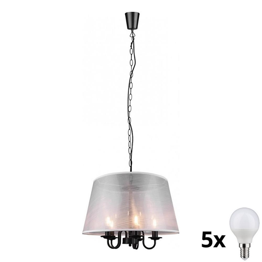 Reality - Candeeiro LED suspenso CIMA 5xE14/40W/230V cinzento