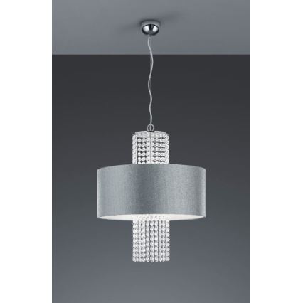 Reality - Candelabro suspenso KING 3xE14/28W/230V prateado