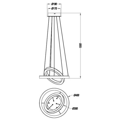 Reality - Candelabro suspenso LED com regulação CHALET LED/32W/230V