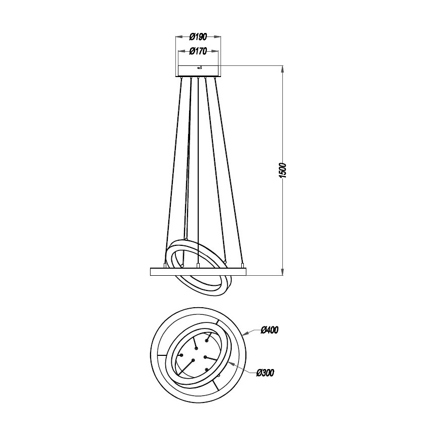 Reality - Candelabro suspenso LED com regulação CHALET LED/32W/230V