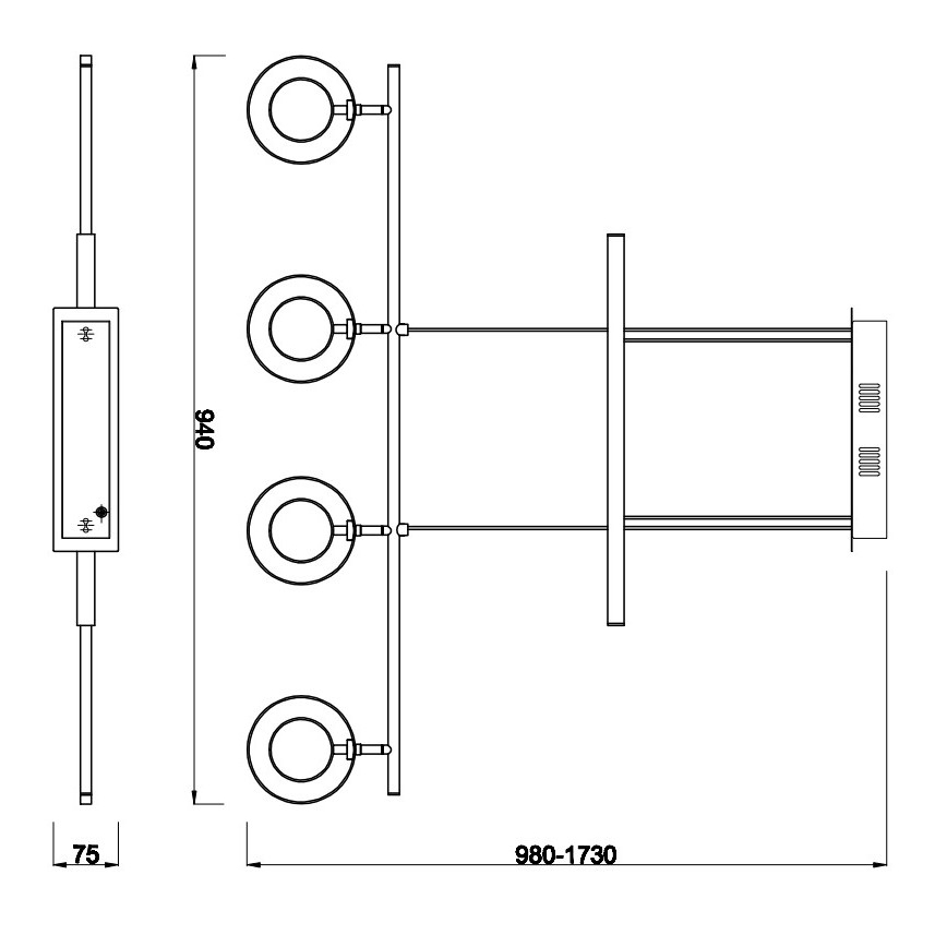 Reality - Candelabro suspenso LED PRATER 4xLED/4,5W/230V