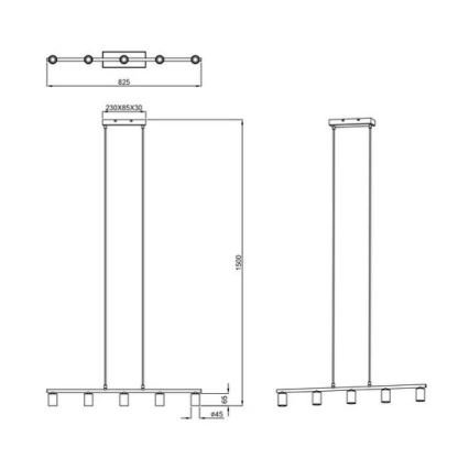 Reality - Candelabro suspenso VANNES 5xE27/40W/230V