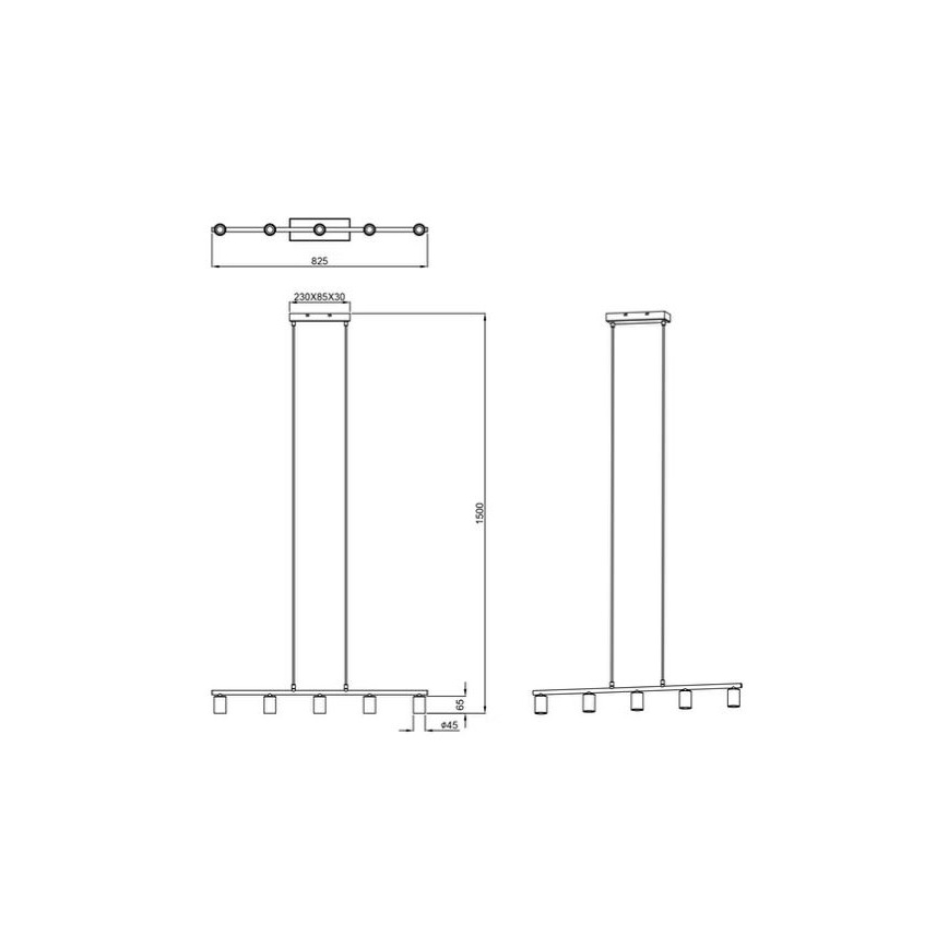 Reality - Candelabro suspenso VANNES 5xE27/40W/230V