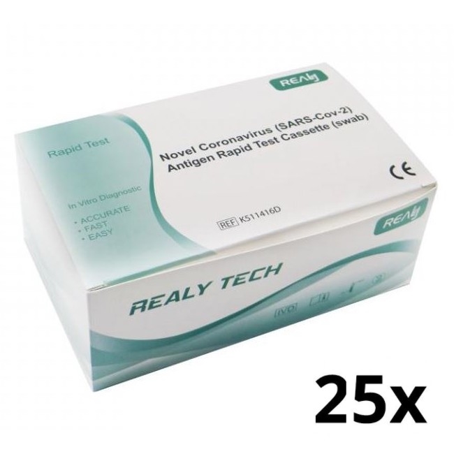 RealyTech - Teste rápido de Antigénio COVID-19 (zaragatoa) - do nariz 25pcs