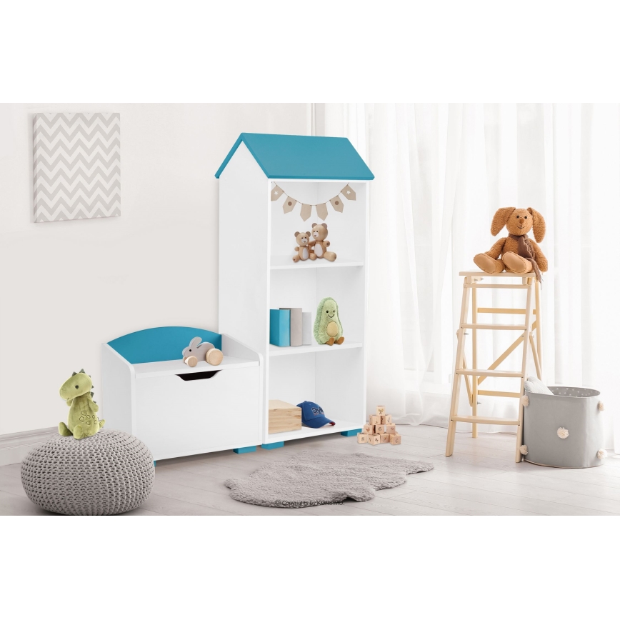 Recipiente de arrumação para criança PABIS 50x60 cm branco/azul