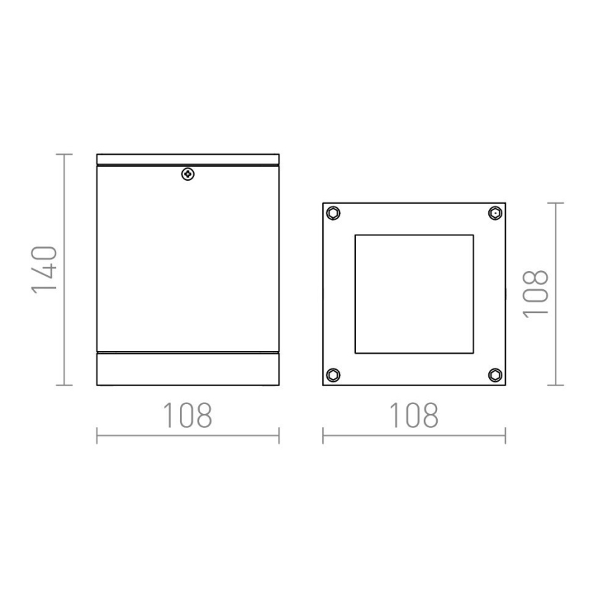 RED - Design Rendl-R10385 - Iluminação de teto exterior QUADRA 1xE27/75W/230V IP54