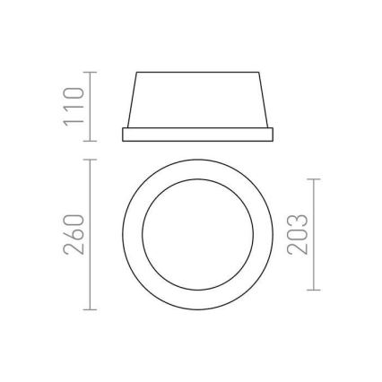 RED - Design Rendl - R10444 - Iluminação embutida MIA 2xE27/40W/230V