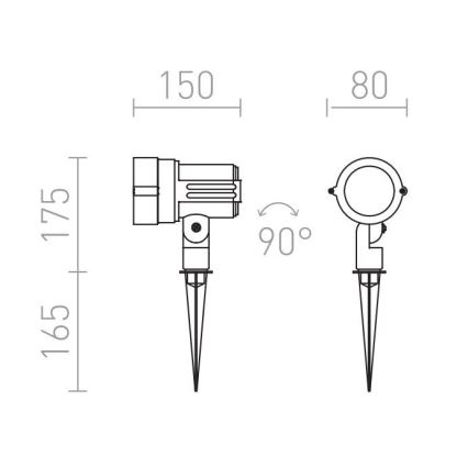 RED - Design Rendl - R10527 - Iluminação exterior LED GARY LED/10W/230V IP65 cinzenta