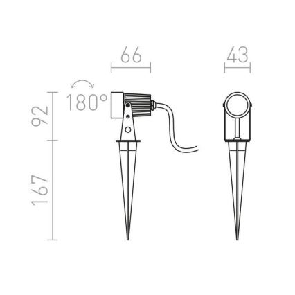 RED - Design Rendl - R10530 - Iluminação exterior LED GUN LED/3W/230V IP65