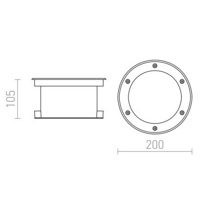 RED-Design Rendl-R10532 - Iluminação exterior montada à superfície LED TERRA LED/20W/230V IP67