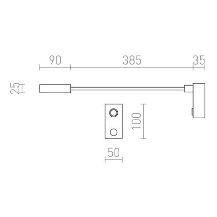 RED - Design Rendl - R10541 - Candeeiro de parede LED AIM LED/3W/230V preto