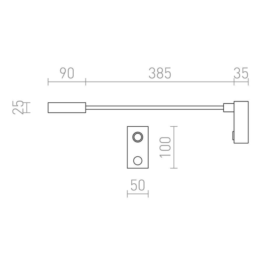 RED - Design Rendl - R10541 - Candeeiro de parede LED AIM LED/3W/230V preto