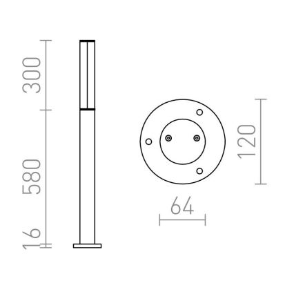 RED - Design Rendl - R10548 - Candeeiro exterior LED VADIS LED/8W/230V IP54