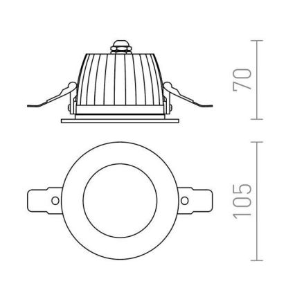 RED - Design Rendl-R10565- Iluminação embutida de casa de banho LED AMIGA 8W/230V IP65