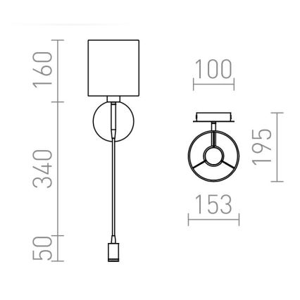 RED - Design Rendl - R10580 - Candeeiro de parede LED VERSA 1xE27/42W/230V + LED/3W