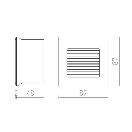 RED - Design Rendl - R10606 - Iluminação embutida LED INTRO LED/1W/230V