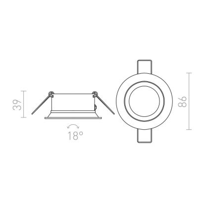 RED - Design Rendl - R11738 - Iluminação embutida SOBER 1xGU10/50W/230V branco
