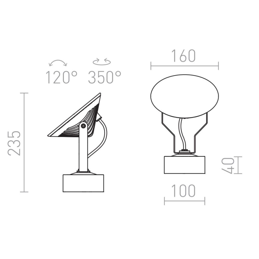RED - Design Rendl - R11753- Iluminação de parede exterior LED FOX LED/9W/230V IP65