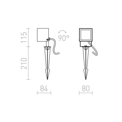 RED - Design Rendl - R12025 - Iluminação exterior LED BORA LED/6W/230V IP54