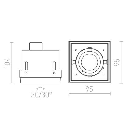 RED - Design Rendl - R12052 - Iluminação embutida ELECTRA 1xGU10/50W/230V