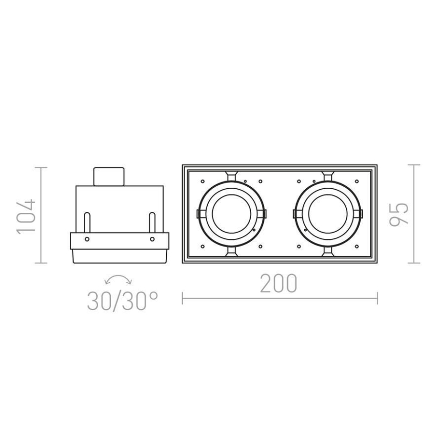 RED - Design Rendl - R12053 - Iluminação embutida ELECTRA 2xGU10/50W/230V