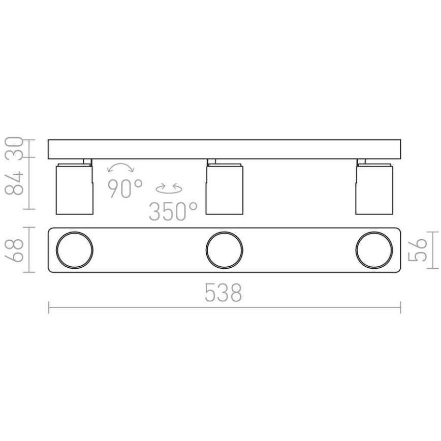 RED - Design Rendl - R12078 - Foco DUGME 3xGU10/35W/230V