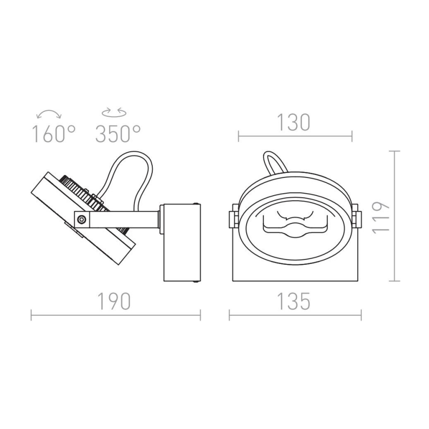 RED - Design Rendl - R12332 - Foco de parede LED KELLY LED/12W/230V