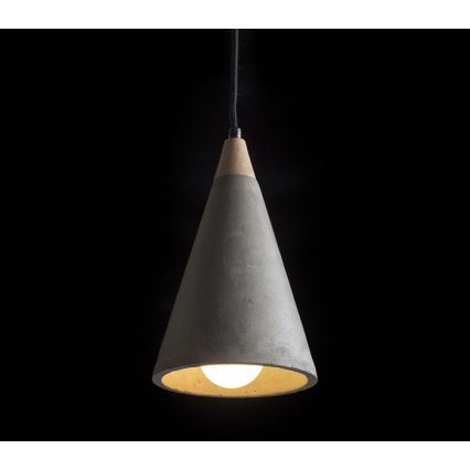 RED - Design Rendl - R12380 - Candelabro suspenso HEIDI 1xE27/28W/230V betão/madeira