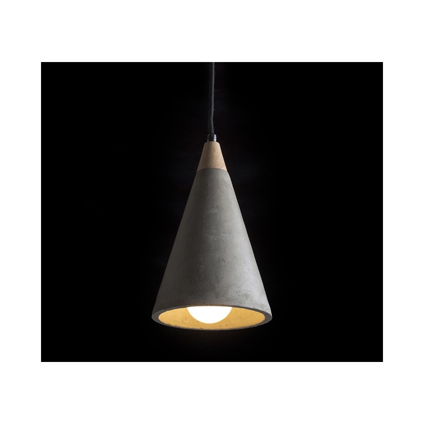 RED - Design Rendl - R12380 - Candelabro suspenso HEIDI 1xE27/28W/230V betão/madeira