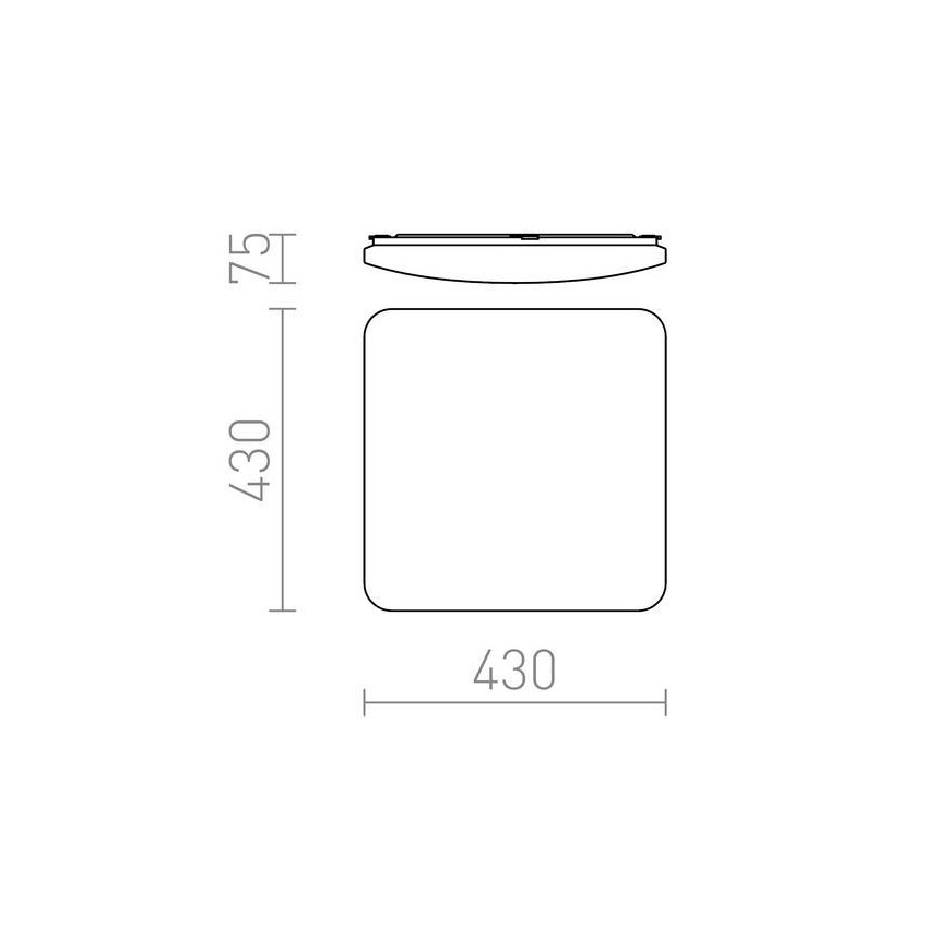 RED - Design Rendl - R12437 - Iluminação de teto LED SEMPRE LED/36W/230V quadrado