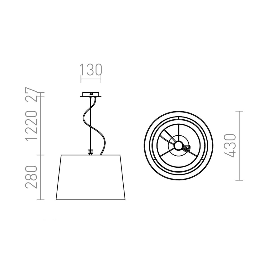 RED - Design Rendl - R12483 - Candelabro suspenso ESPLANADE 1xE27/42W/230V