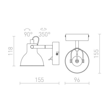 RED - Design Rendl - R12508 - Foco de parede ROSITA 1xGU10/9W/230V