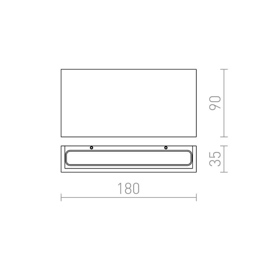 RED - Design Rendl - R12573 - Iluminação de parede exterior LED TORINO 2xLED/5W/230V IP54