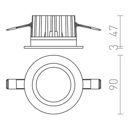 RED -Design Rendl-R12716- Iluminação embutida de casa de banho LED TOLEDO 8W/230V IP44