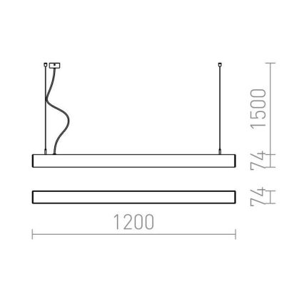 RED - Design Rendl - R12721 - Candelabro suspenso LED PESANTE LED/40W/230V preto